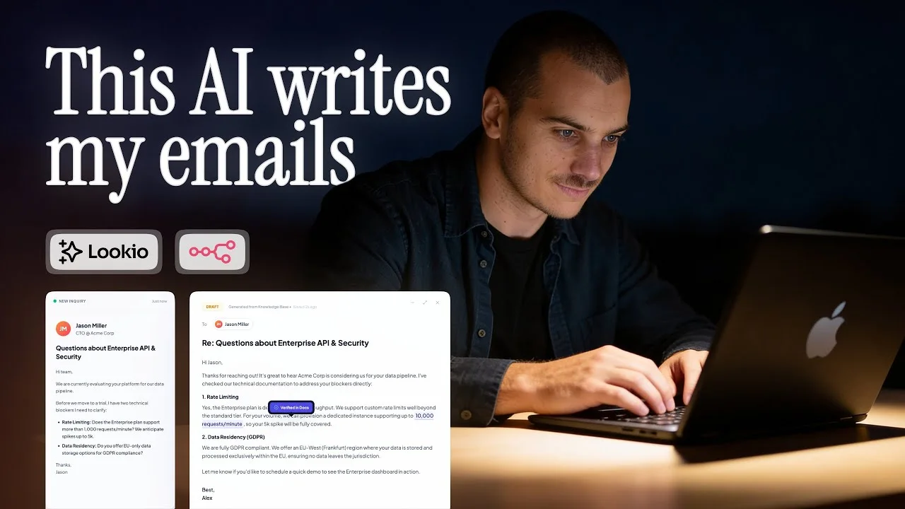 Video: This AI Workflow Prepares All my Email Drafts (RAG + Gmail with n8n + Lookio.app)